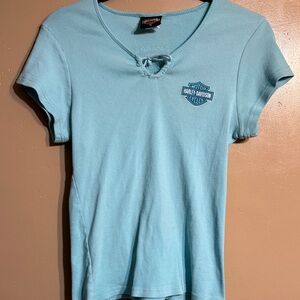 Harley-Davidson Women's Sky Blue Short Sleeve Tee